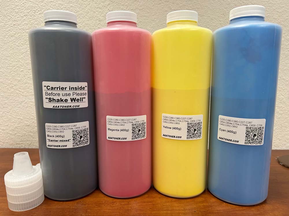 Toner Refill for Konica Minolta Bizhub C659, C759, C220, C280, C360, C227, C287, C654, C754, C452, C552, C652