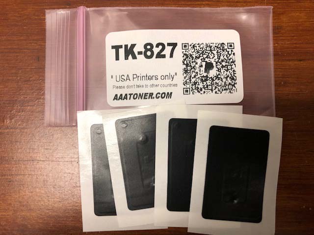 4 Toner Chip for Kyocera (TK-827) KM-C2520, KM-C2525E, KM-C3225, KM-C3225E, KM-C3232, KM-C3232E