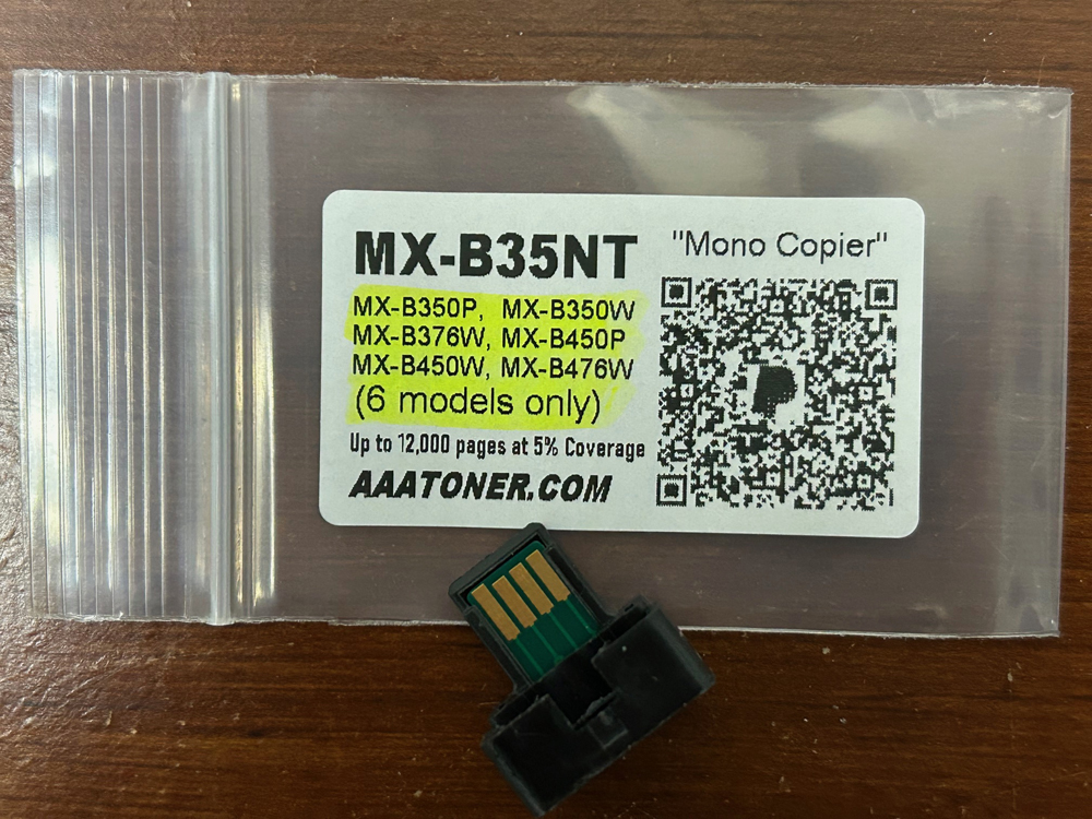 Toner Chip, Toner Refill for for Sharp MX-B350P, MX-B350W, MX-B376W, MX-B450P, MX-B450W, MX-B476W (MX-B35NT, MX-B45NT) (6 models) - Image 3