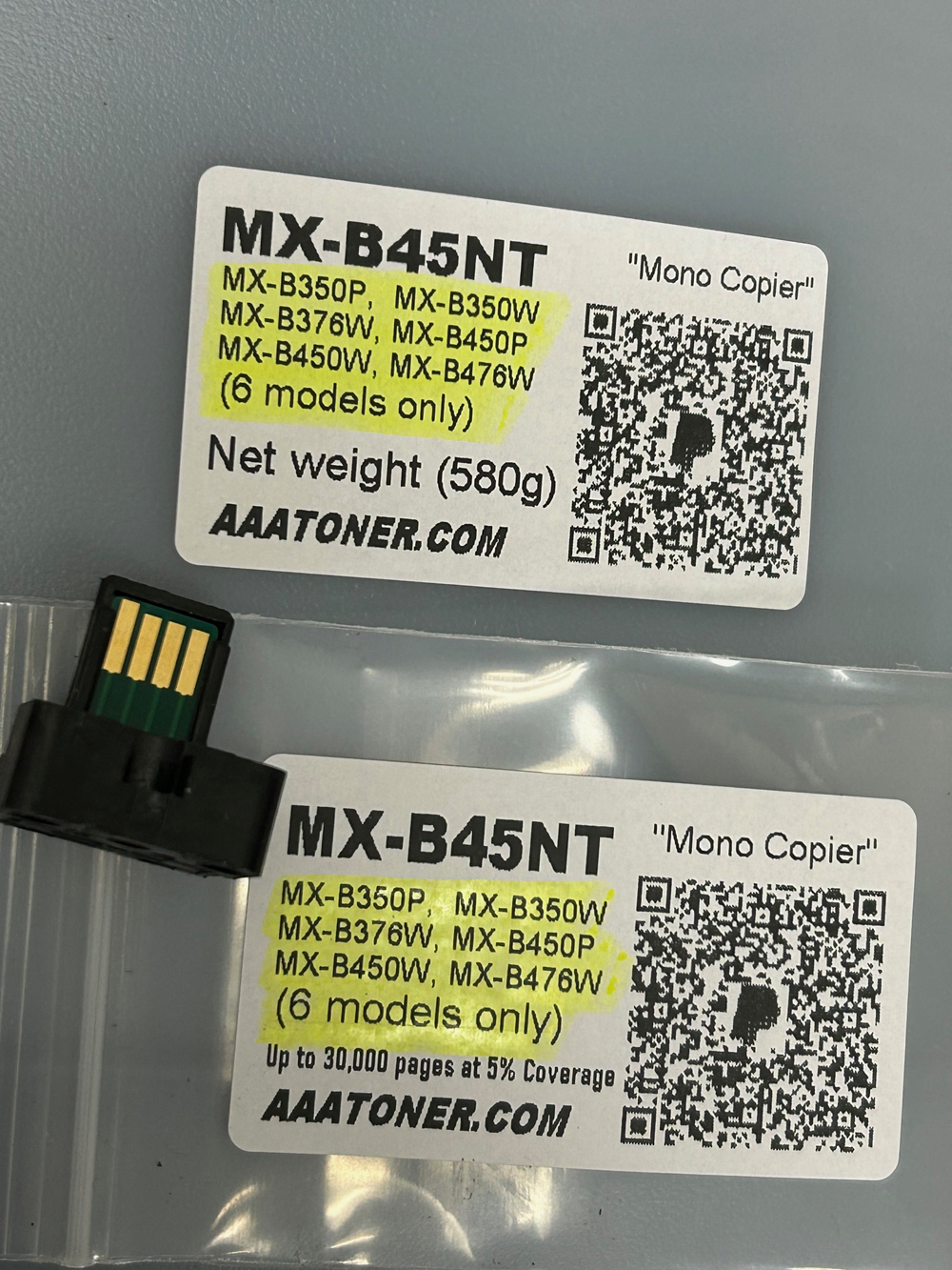 Toner Chip, Toner Refill for for Sharp MX-B350P, MX-B350W, MX-B376W, MX-B450P, MX-B450W, MX-B476W (MX-B35NT, MX-B45NT) (6 models) - Image 4