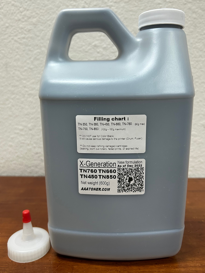 (600g) ” X-Generation “ Toner Refill for Brother TN-760, TN-730, TN-770 (TN760, TN730, TN770), TN-660, TN-630 (TN660, TN630), TN-450, TN430 (TN450, TN430), Dell E310dw, E514dw, E515dw, E515dn