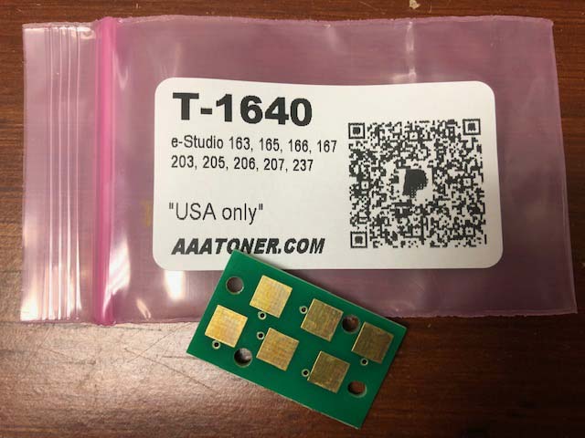 " T-1640 " Toner Chip for Toshiba e-Studio 163, 165, 166, 167, 203, 205, 206, 207, 237 (USA)