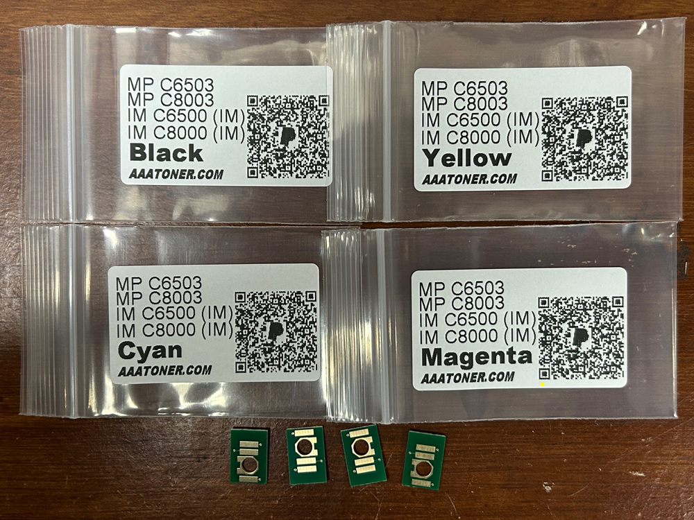 Toner Chips for Ricoh Aficio MP C6503, MP C8003, IM C6500, IM C8000 (IM)