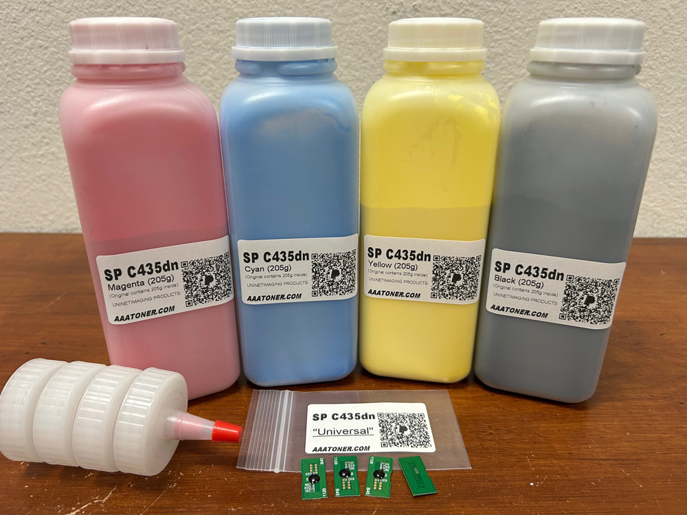 Toner Refill for Ricoh Aficio SP C435, SP C435DN (SP C435A) Color Printer
