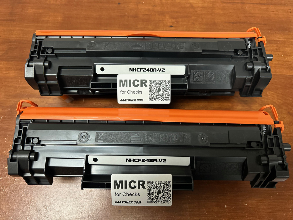 2 x (MICR Check Print) Remanufactured Toner Cartridge for HP CF248A (48A) Toner Cartridge