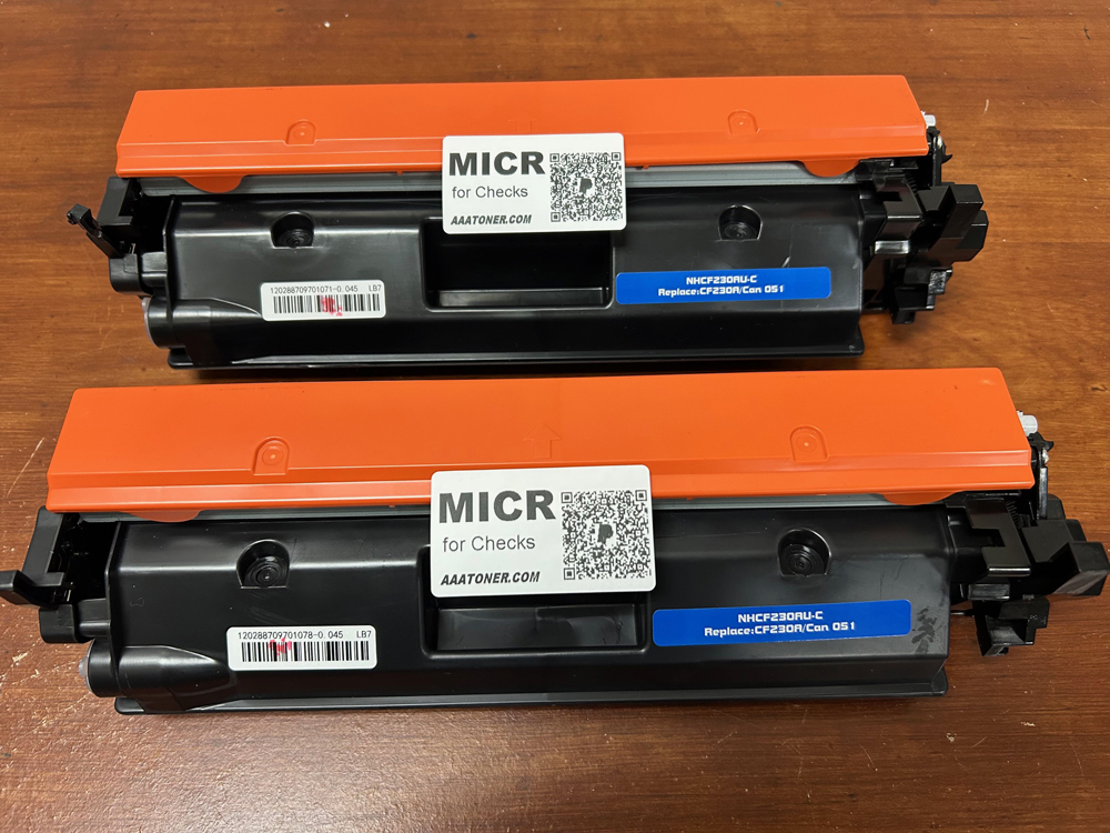 2 x (MICR Check Print) Remanufactured Toner Cartridge for HP CF230A (30A), Canon 051 Toner Cartridge