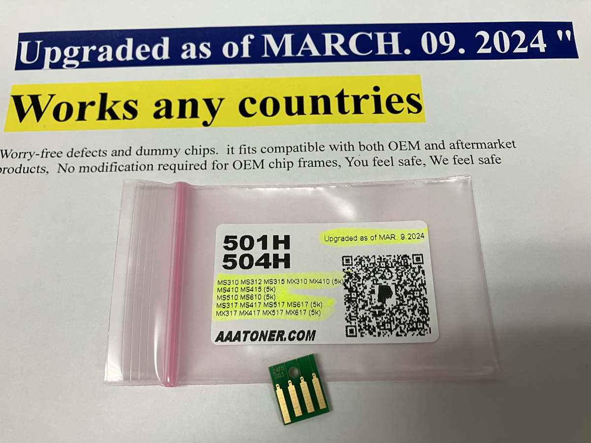 Toner Chip for Lexmark MX317,MS317, MX417, MS417, MX517, MS517, MX617, MS617 (5,000 pages)