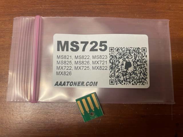 58D1H00 Toner Chip for Lexmark MS725, MS821, MS822, MS823, MS825, MS826, MX721, MX722, MX725, MX822, MX826 (15k)
