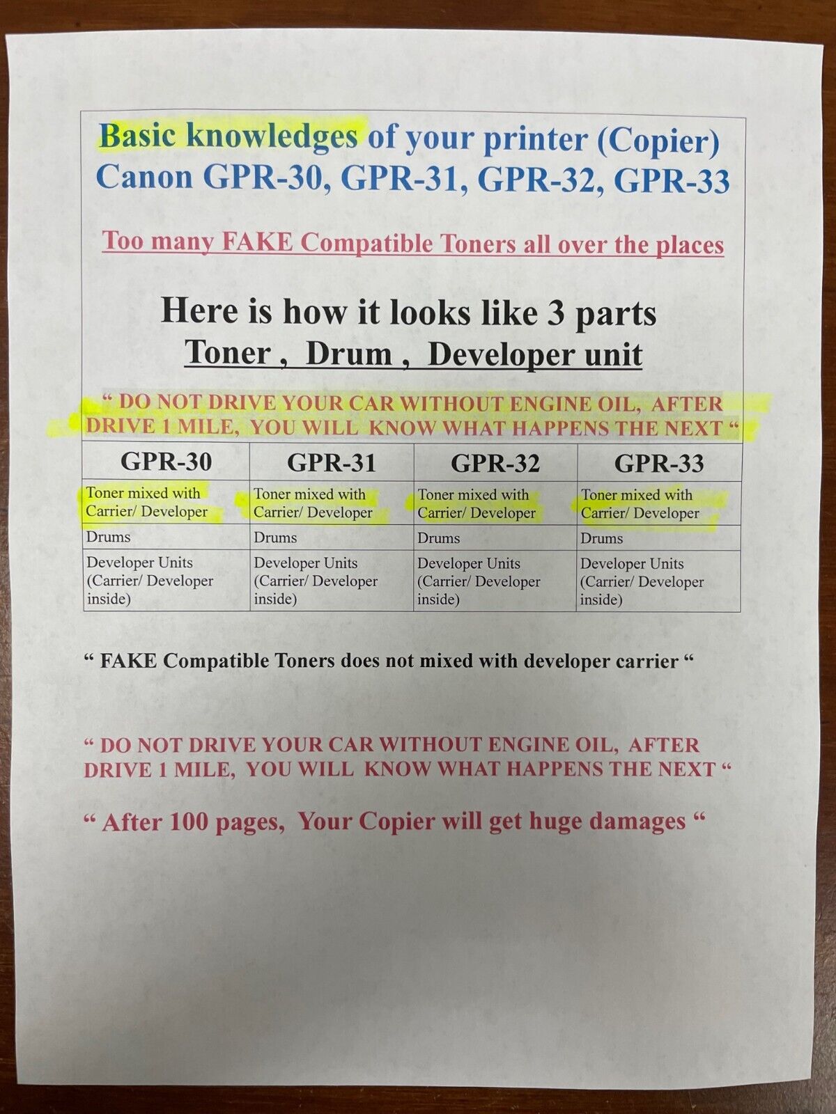 Toner Refill for Canon (GPR-30, GPR-31, GPR-32, GPR-33) for imageRUNNER ADVANCE C5045, C5051, C5250, C5255, C5030, C5035, C5235, C5240, C9065 , C9075, C9270, C9280, C7055, C7065, C7260 - Image 3