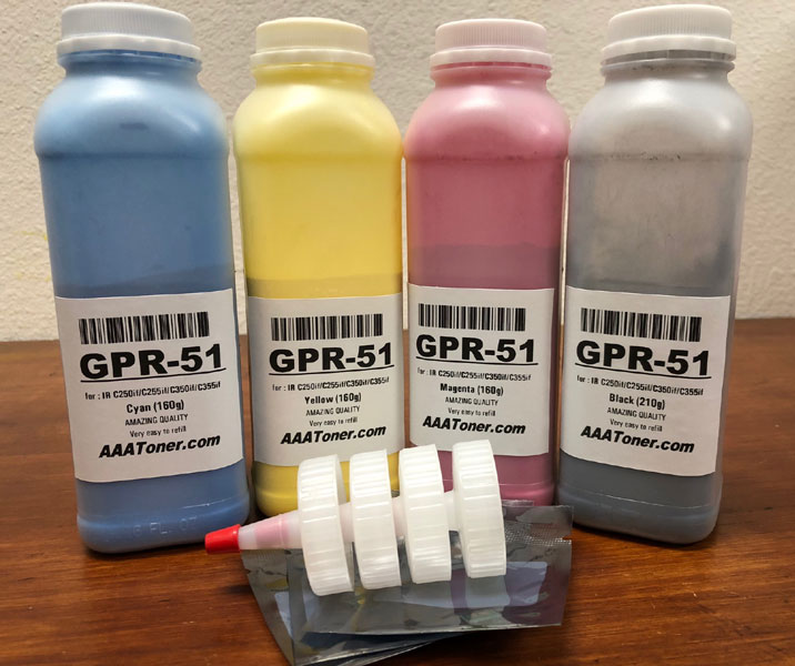Toner Refill for Canon (GPR-51, GPR51) for imageRUNNER ADVANCE C250if, C255if, C350if, C350P, C355if