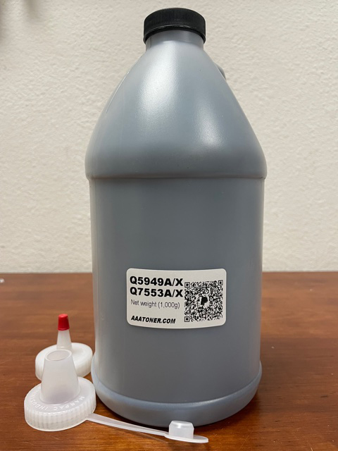(1,000g) Bulk Refill Toner for HP Q5949A, Q5949X (49A, 49X), HP Q7553A, Q7553X (53A, 53X)