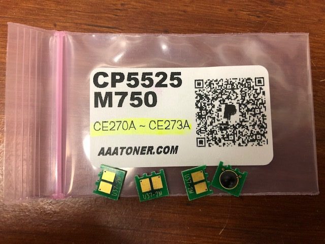 Toner Chips for HP CE270A, CE271A, CE272A, CE273A, Color LaserJet CP5525n, M750 (650A)