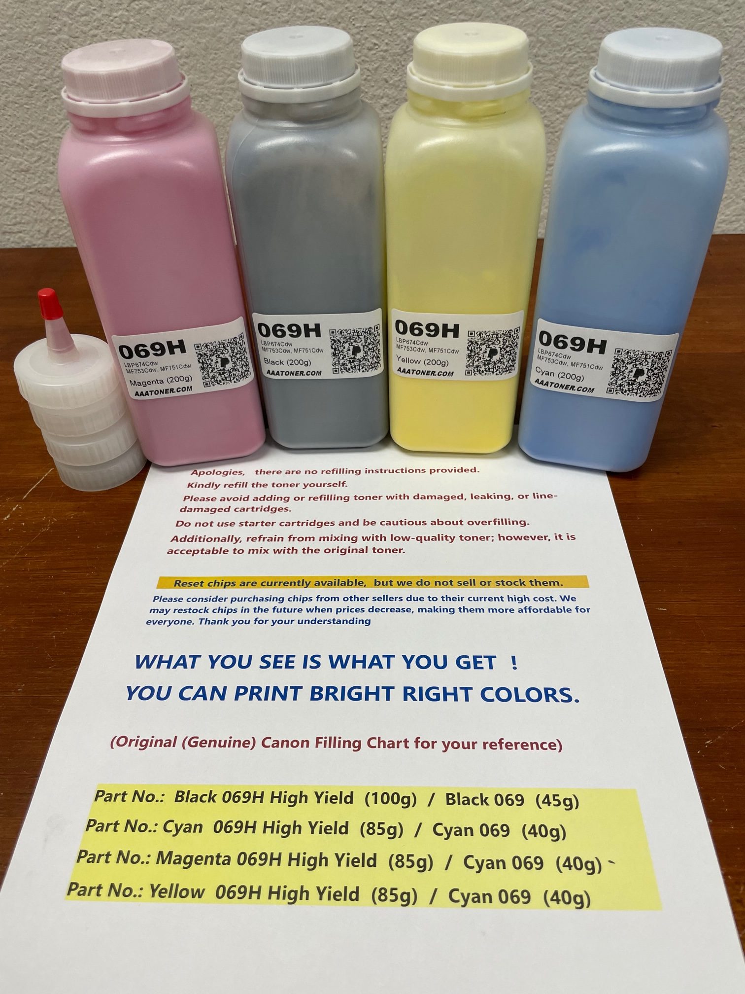 Toner Refill for Canon imageCLASS LBP674Cdw, MF753Cdw, MF751Cdw (069, 069H)