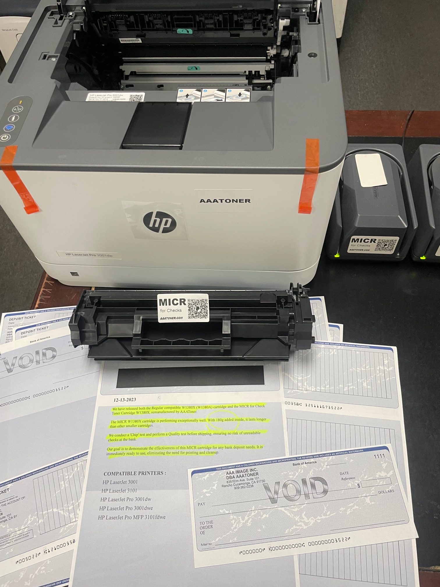 MICR (Check Print) Remanufactured Toner Cartridge for HP W1380X (138X), LaserJet 3001, 3101, Pro 3001dw, Pro 3001dwe, Pro MFP 3101fdwe - Image 4