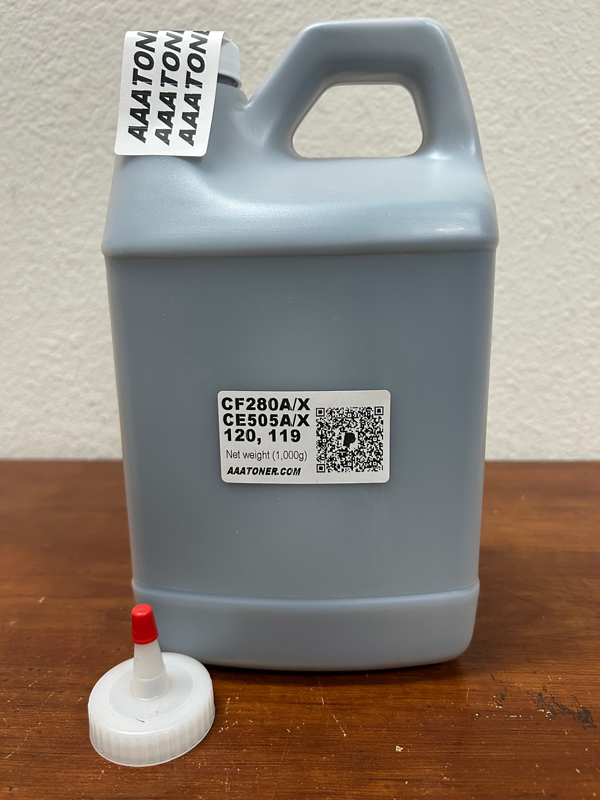 (1,000g) BULK Toner Refill for HP CE505A, CE505X (05A, 05X), CF280A, CF280X (80A, 80X), Canon 120, Canon 119