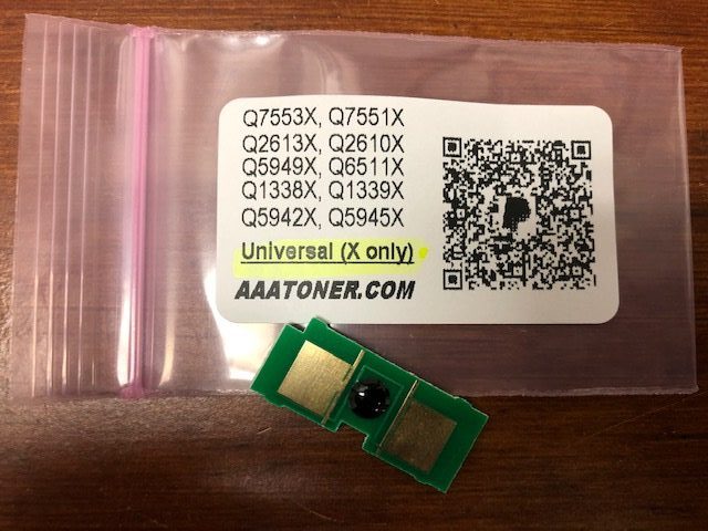 " X " Toner Chip for HP Q7553X (53X), Q5949X (49X), Q7551X (51X), Q6511X (11X), Q7551X (51X), Q5942X (42X), Q5945X (45X), Q1339X (39X)