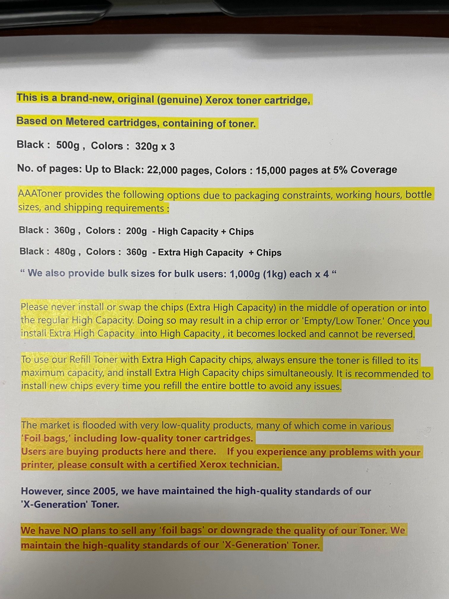 Toner Refill for Xerox VersaLink C7020, VersaLink C7025, VersaLink C7030 (Sold, USA / W. Europe) - Image 3