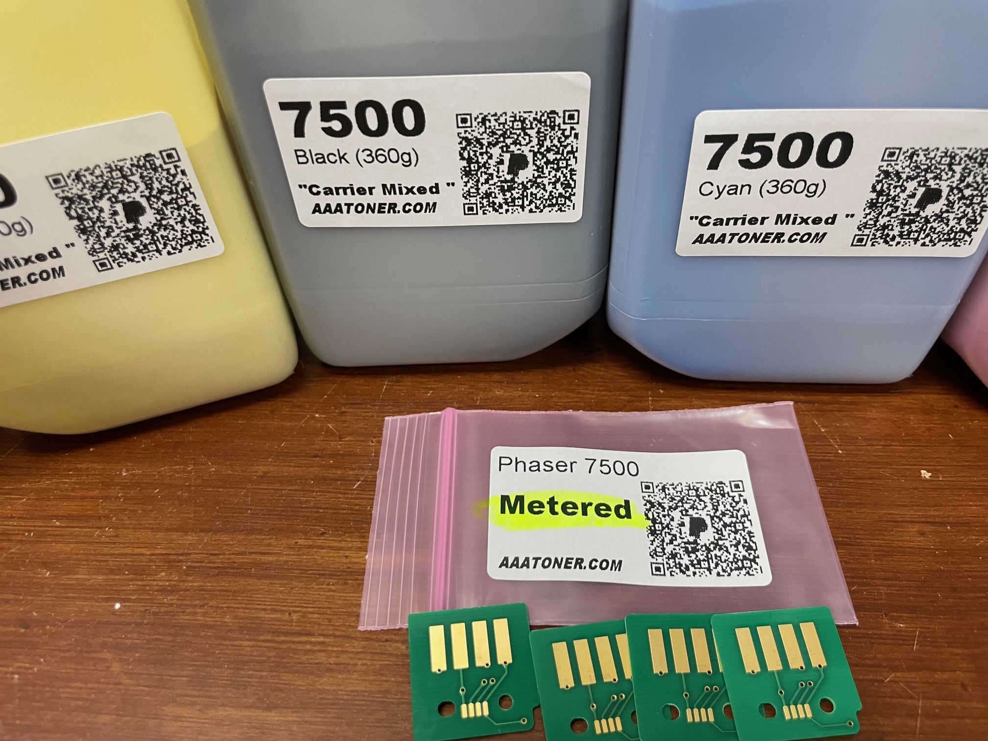 (360g x 4) 4 Toner Refill for Xerox Phaser 7500, 7500N, 7500DN, 7500DT, 7500DX + 4 Chips (METERED) !!! - Image 4