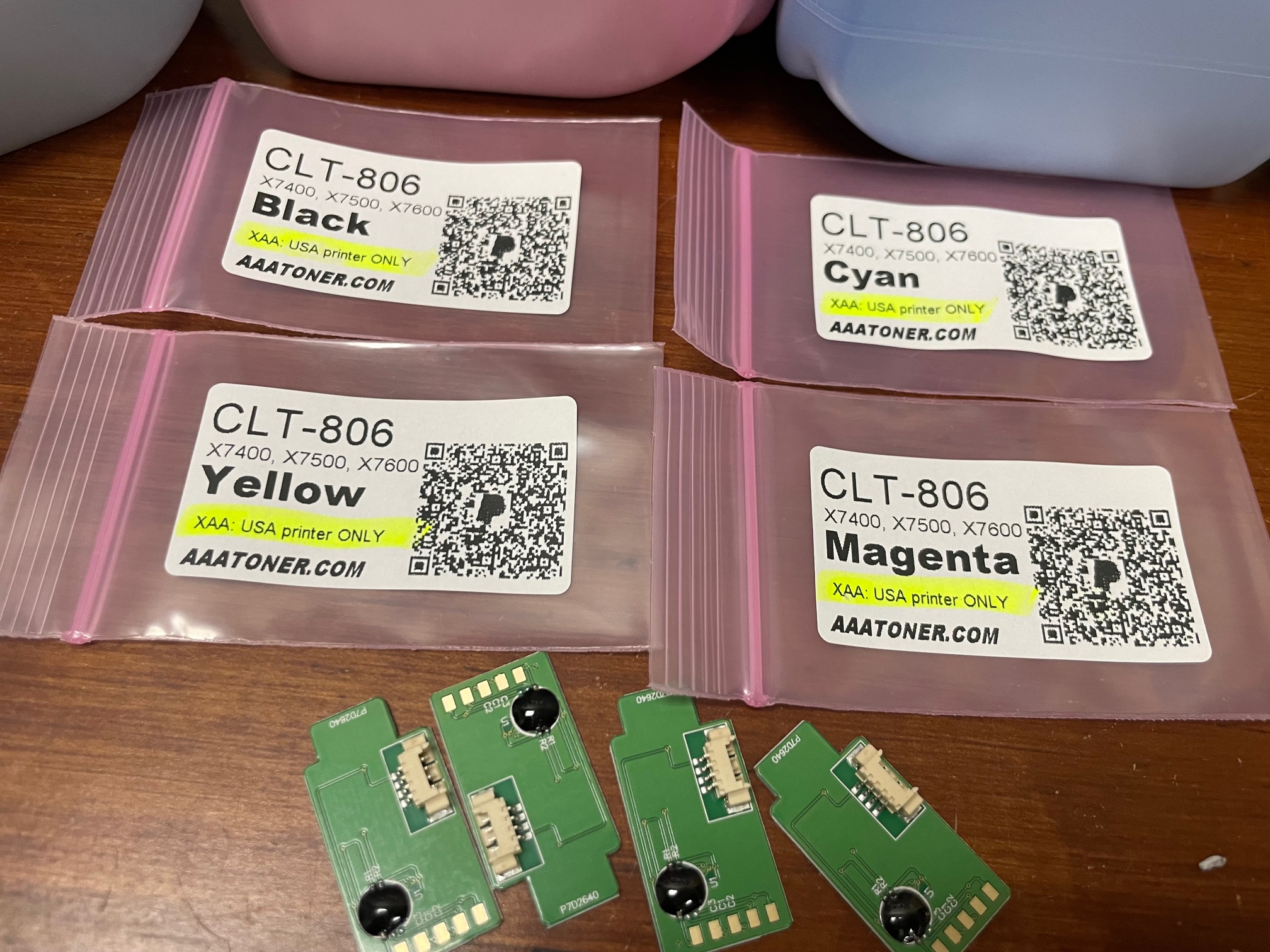 (910g/610g) 4 Toner Refill for Samsung MultiXpress X7400GX, X7400LX, X7500GX, X7500LX, X7600GX, X7600LX (CLT-806) + 4 Chips - Image 2