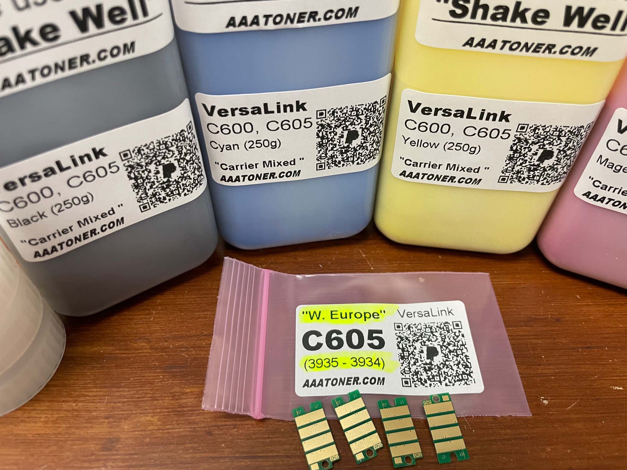 (250g x 4) EXTRA High Capacity Toner Refill for Xerox VersaLink C605 + 4 Chips (W. Europe only) - Image 2