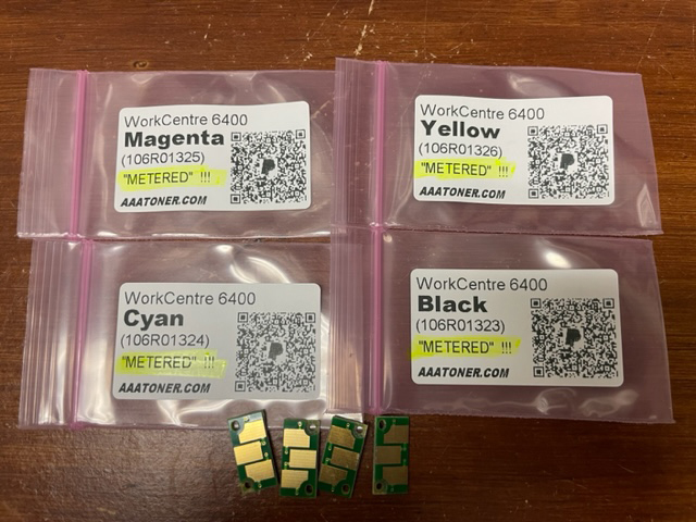 " Metered " Toner Chips for Xerox WorkCentre 6400, 6400S, 6400SFS, 6400X, 6400XF