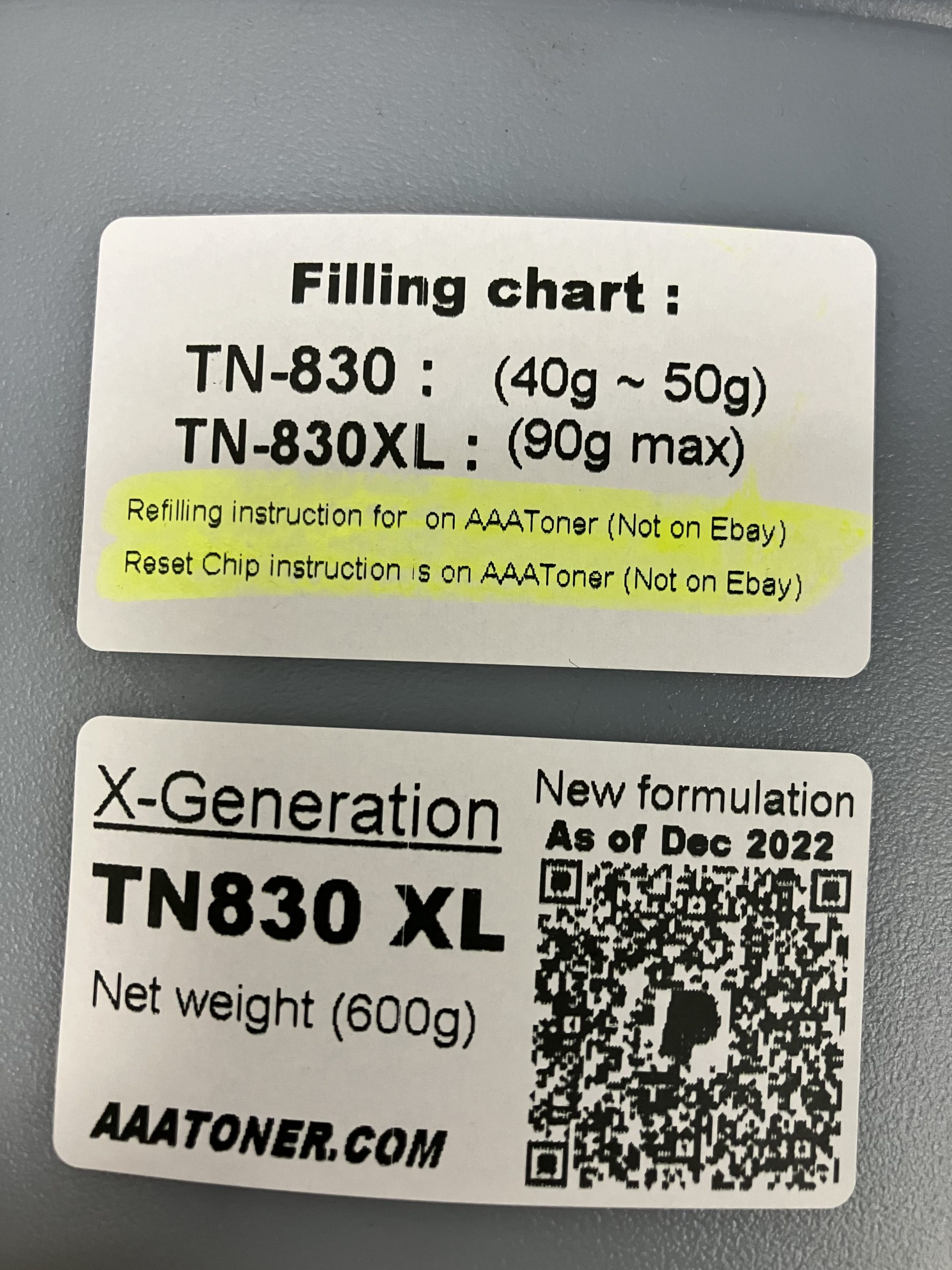 (600g) ” X-Generation “ Toner Refill for Brother TN-830, TN830, TN-830XL, TN830XL - Image 4