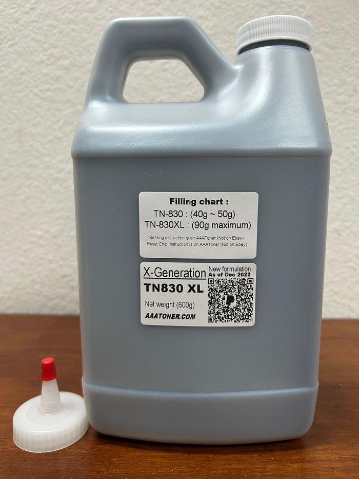 (600g) ” X-Generation “ Toner Refill for Brother TN-830, TN830, TN-830XL, TN830XL