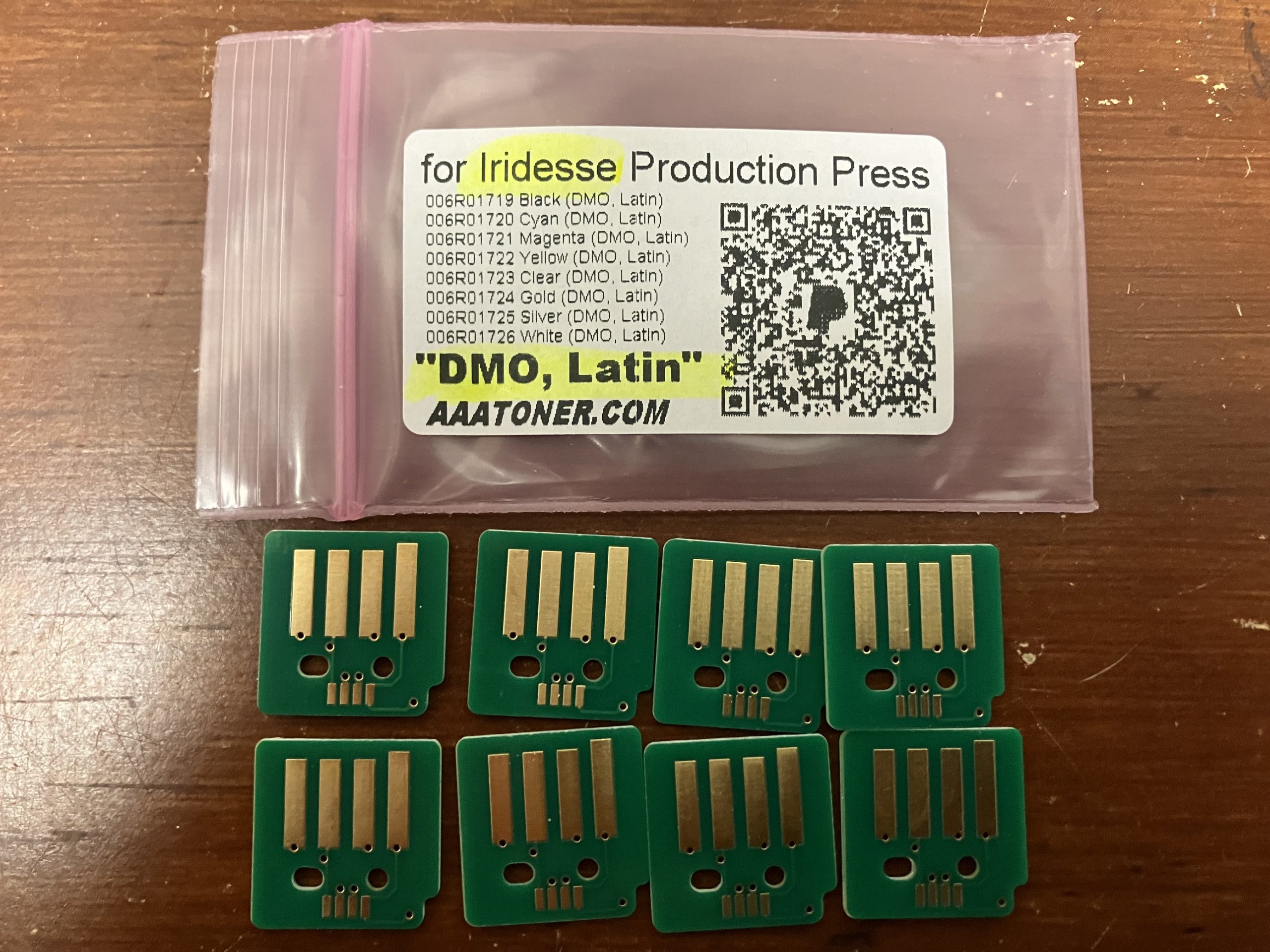 Toner Chips (1719 – 1726) for use in Xerox Iridesse Production Press (DMO, LATIN)