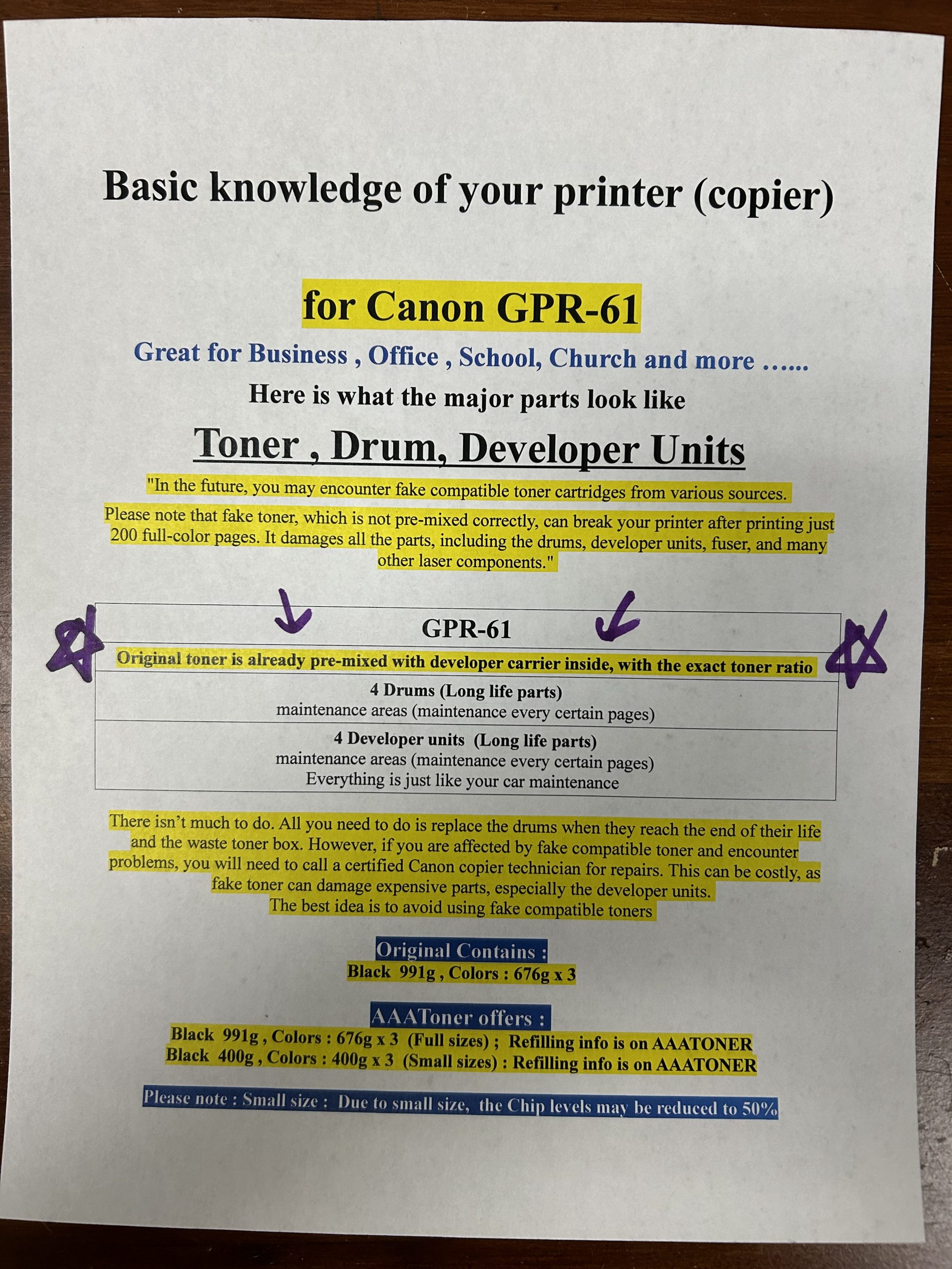 Toner Refill for Canon (GPR-61, GPR61) for imageRUNNER ADVANCE DX C5840i, DX C5850i, DX C5860i, DX C5870i, DX C5870i - Image 2