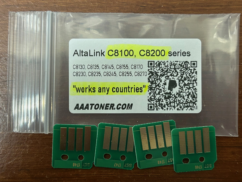 Toner Chips for Xerox AltaLink C8130, C8135, C8145, C8155, C8170, for Xerox AltaLink C8230, C8235, C8245, C8255, C8270, C8100, C8200 series (works any countries)