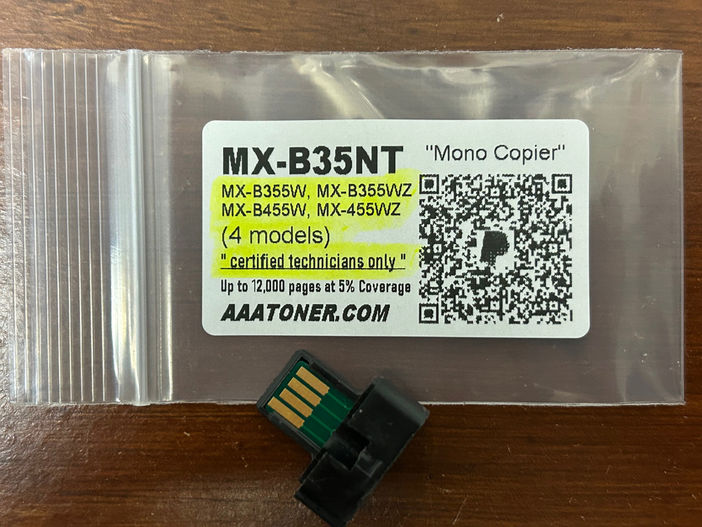 Toner Chip, Toner Refill for for Sharp MX-B355W, MX-B355WZ, MX-B455W, MX-455WZ (MX-B35NT, MX-B45NT) (4 models) " certified technicians only " - Image 4