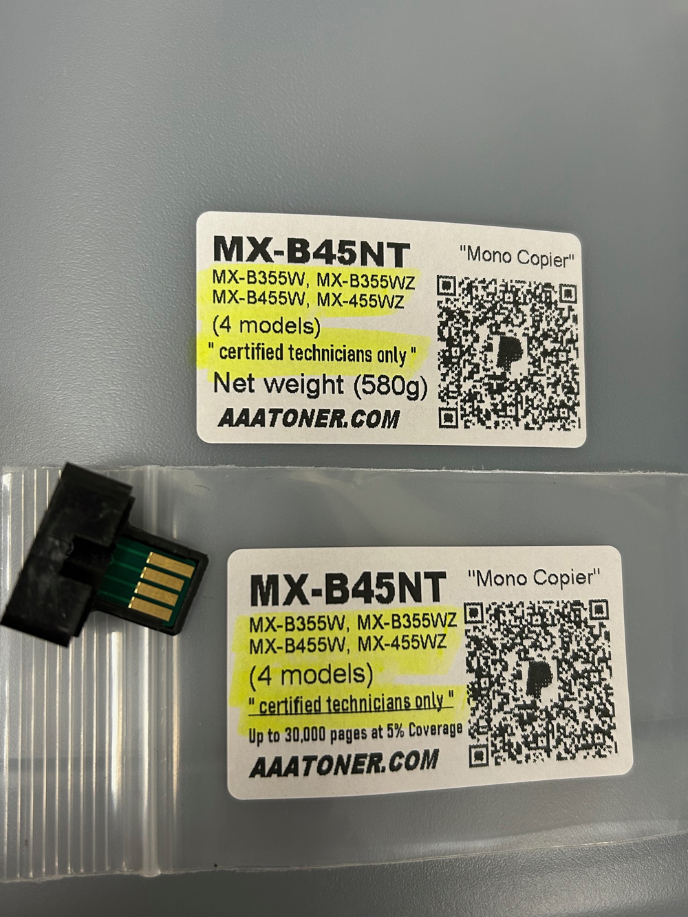 Toner Chip, Toner Refill for for Sharp MX-B355W, MX-B355WZ, MX-B455W, MX-455WZ (MX-B35NT, MX-B45NT) (4 models) " certified technicians only " - Image 5